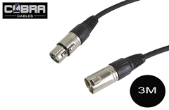 Mic Lead XLR Male to XLR Female Suits Balanced Mics - Choice of Cable Length